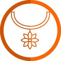 Blume Halskette Linie Orange Kreis Symbol vektor