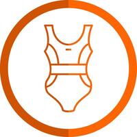 Badeanzug Linie Orange Kreis Symbol vektor