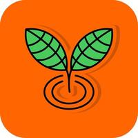 Pflanze gefüllt Orange Hintergrund Symbol vektor