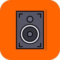 högtalare fylld orange bakgrund ikon vektor