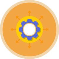 expansion platt mång cirkel ikon vektor