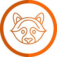 Waschbär Linie Orange Kreis Symbol vektor