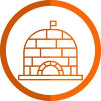 Iglu Linie Orange Kreis Symbol vektor