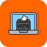 uppkopplad röstning fylld orange bakgrund ikon vektor