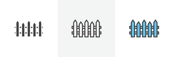 staket ikon uppsättning vektor