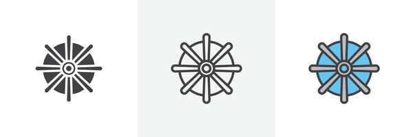 fartyg hjul ikon vektor