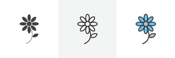 blomma ikonuppsättning vektor