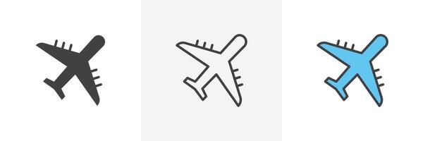 Flugzeug Symbol einstellen vektor