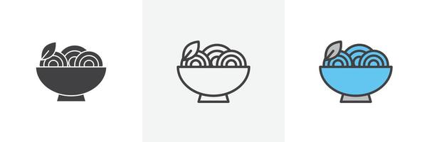 pasta ikon uppsättning vektor