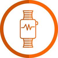 Fitness Uhr Linie Orange Kreis Symbol vektor