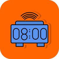 smart klocka fylld orange bakgrund ikon vektor