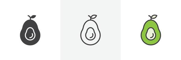 Avocado-Icon-Set vektor