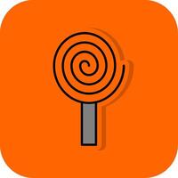 Spiral- gefüllt Orange Hintergrund Symbol vektor