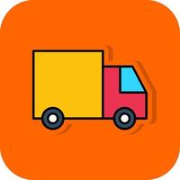 Fahrzeug gefüllt Orange Hintergrund Symbol vektor