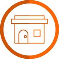 posta kontor linje orange cirkel ikon vektor