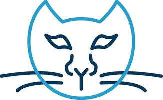 Katze Linie Blau zwei Farbe Symbol vektor