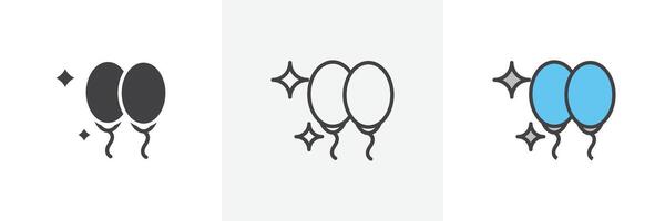 ballonger ikon uppsättning vektor
