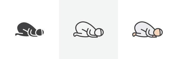 sujud Symbol einstellen vektor