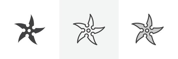 shuriken ikon uppsättning vektor