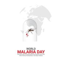 värld malaria dag. värld malaria dag, april 25, kreativ annonser design, , 3d illustration vektor