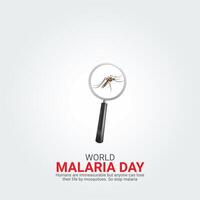 värld malaria dag. värld malaria dag, april 25, kreativ annonser design, , 3d illustration vektor