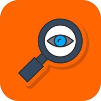 oftalmologi fylld orange bakgrund ikon vektor
