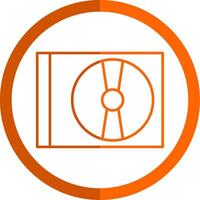 CD spelare linje orange cirkel ikon vektor