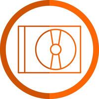 CD Spieler Linie Orange Kreis Symbol vektor