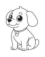 süß Hund Färbung Seiten zum Kinder, Hund Illustration, Hund schwarz und Weiß vektor