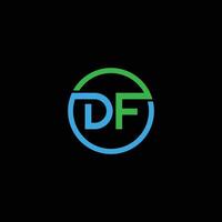 df Brief Initiale Logo Design vektor
