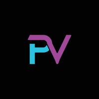 pv brev första logotyp design vektor