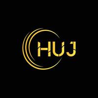 huj brev logotyp design vektor