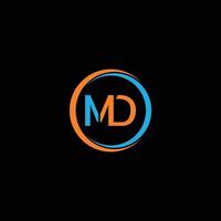 md dm Brief Logo Design vektor