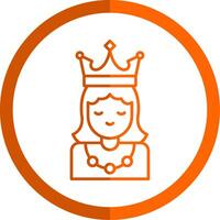 prinsessa linje orange cirkel ikon vektor