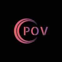 pov Brief Initiale Logo Design vektor