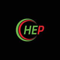 hep brev logotyp design vektor