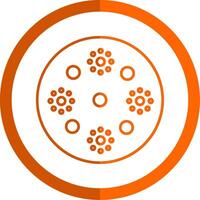 Haut Krankheit Linie Orange Kreis Symbol vektor