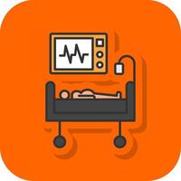 medicinsk behandling fylld orange bakgrund ikon vektor