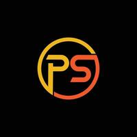 ps Brief Initiale Logo Design vektor