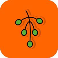 Hackberry gefüllt Orange Hintergrund Symbol vektor