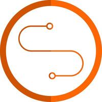 Kurve Linie Orange Kreis Symbol vektor