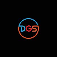 dgs brev första logotyp design vektor