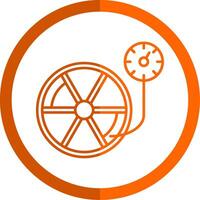 Reifen Druck Linie Orange Kreis Symbol vektor