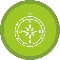 kompass linje mång cirkel ikon vektor