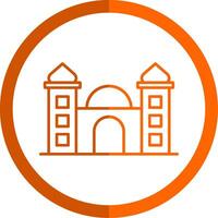 Moschee Linie Orange Kreis Symbol vektor