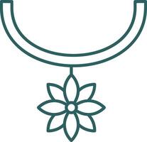blomma halsband linje lutning runda hörn ikon vektor