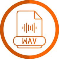 wAV formatera linje orange cirkel ikon vektor