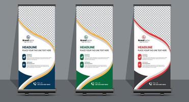 Creative Business Roll-Up-Signage-Banner-Vorlagen-Design. vektor