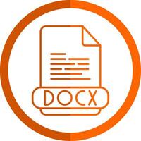 docx linje orange cirkel ikon vektor