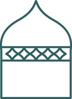 islamic arkitektur linje lutning runda hörn ikon vektor